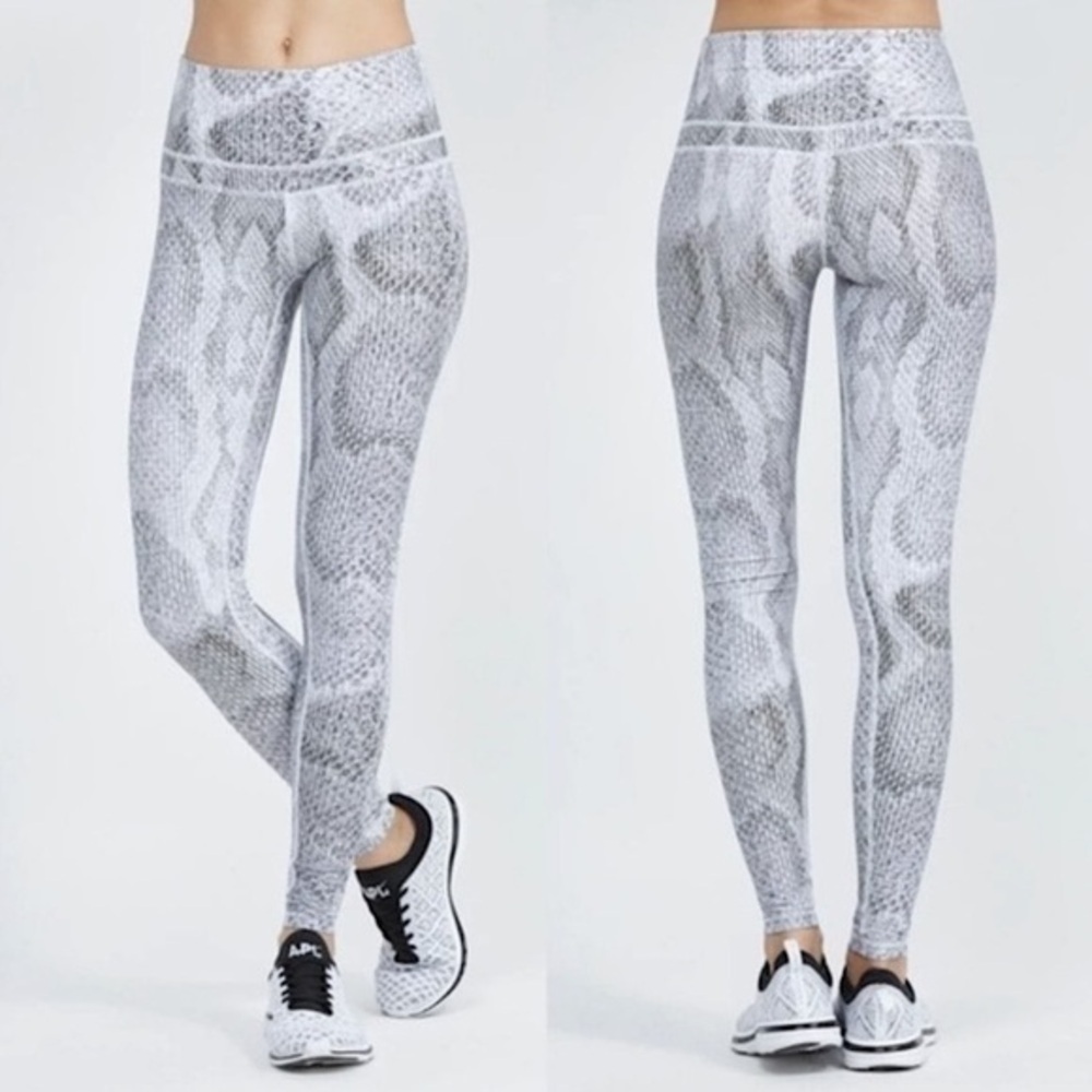VARLEY Gray Snakeskin Print Legging Tights​